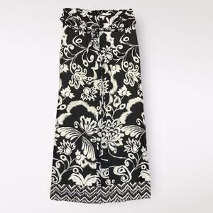 Tyler Boe Silk Tie Waist Black And White‎ Floral Pants Size 4